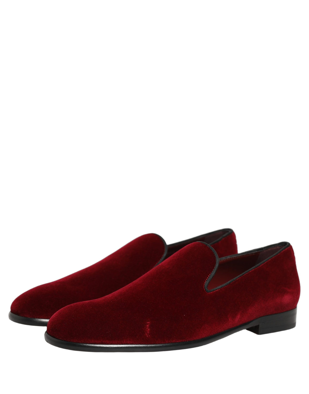 Maroon Velvet Slip On Dress Loafers Shoes