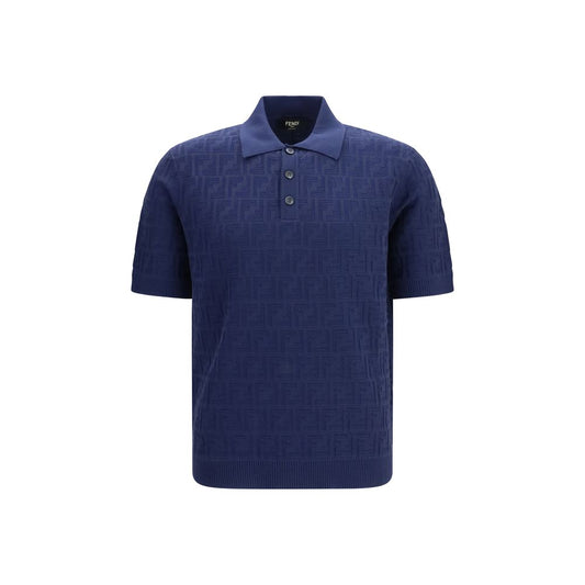 Blue Cotton Polo Shirt