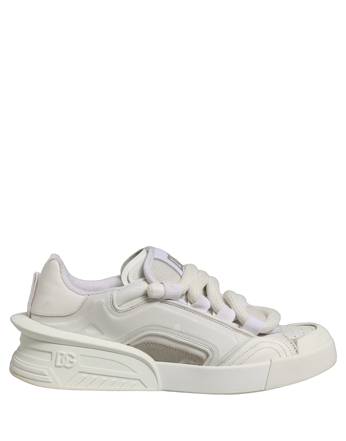 White Leather Portofino Space Sneakers Shoes