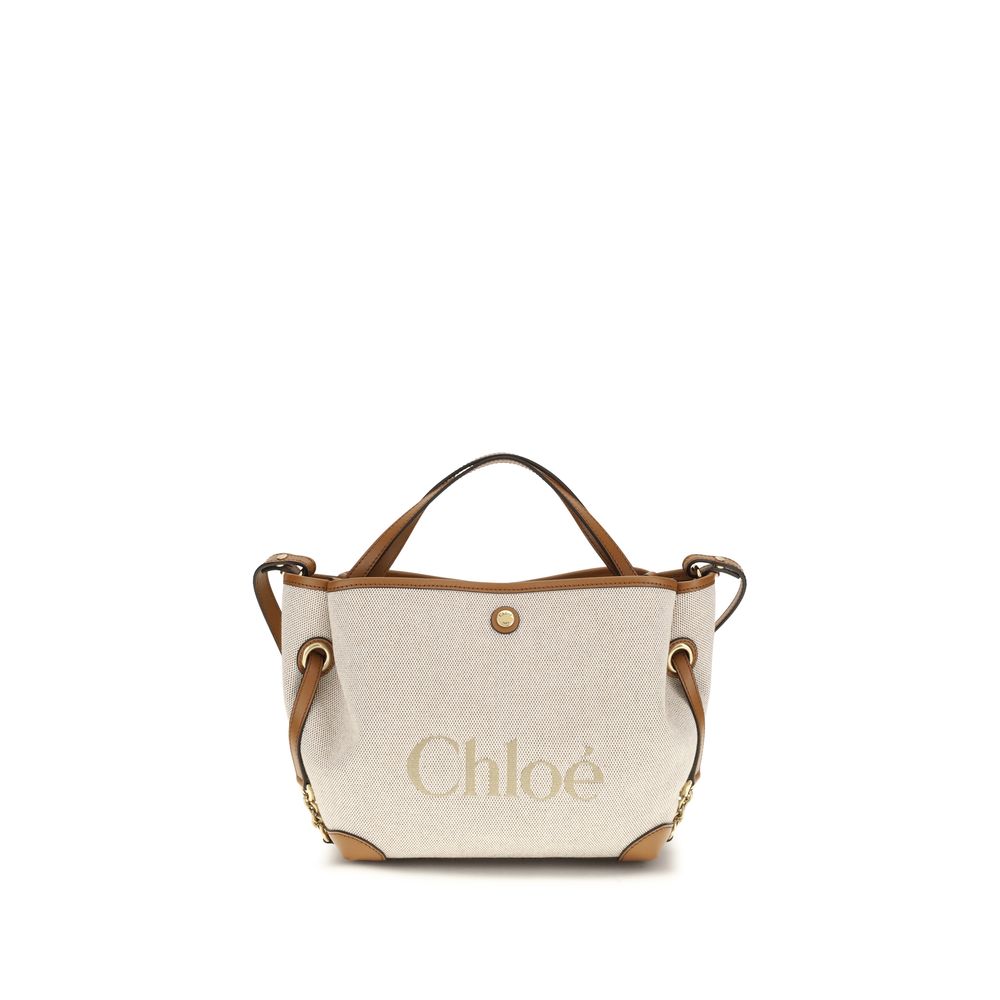 Beige Fabric Handbag