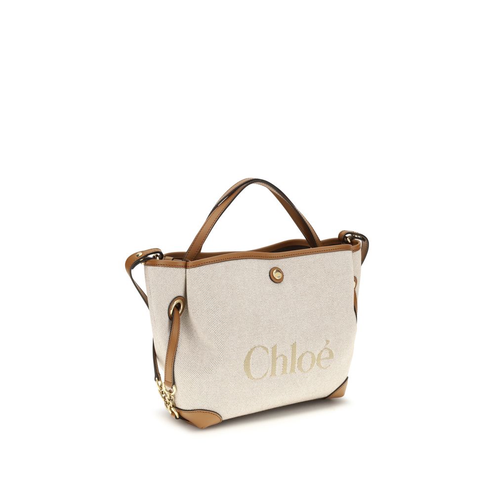 Beige Fabric Handbag