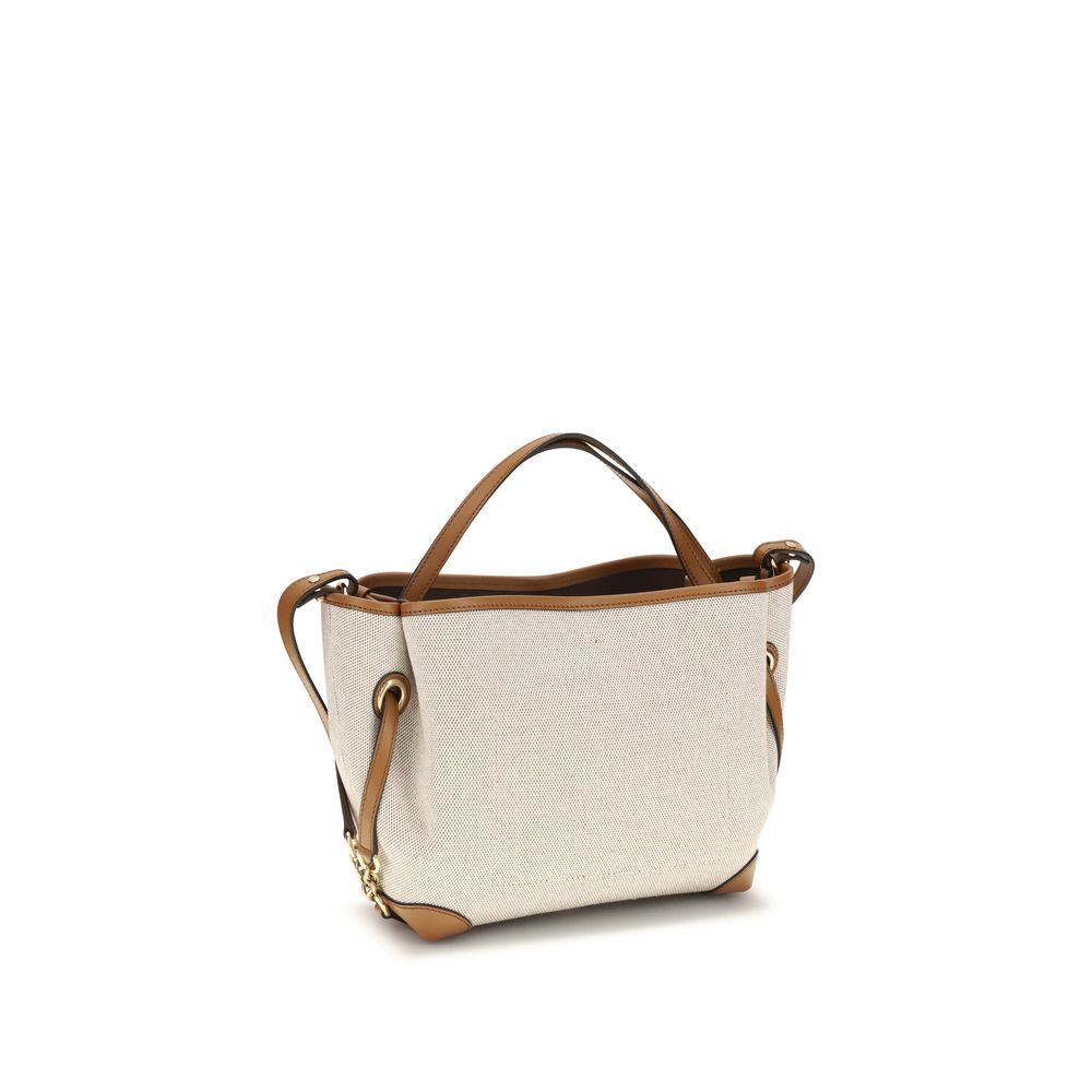 Beige Fabric Handbag