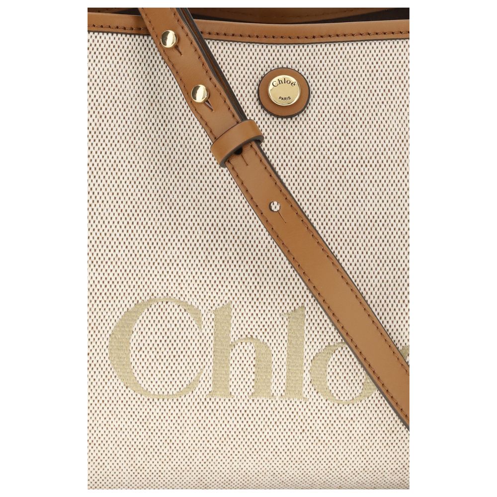 Beige Fabric Handbag