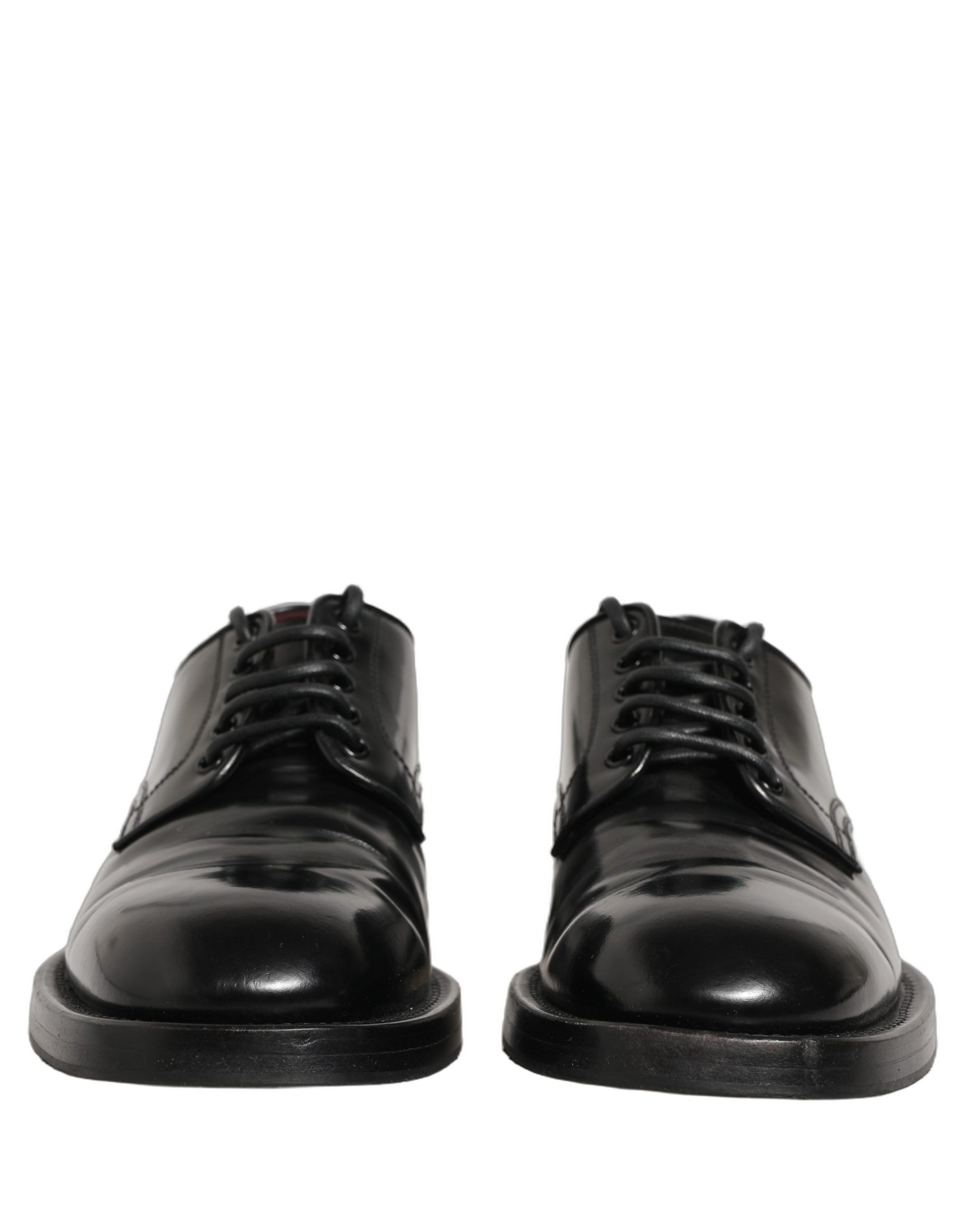 Black Leather Lace Up Derby Dress Men Shoes