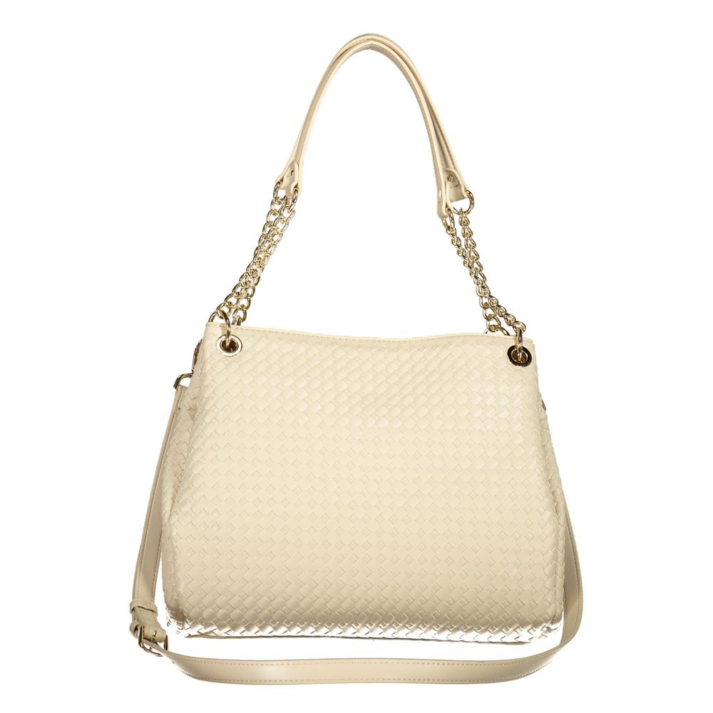 Beige Polyurethane Women's Bag