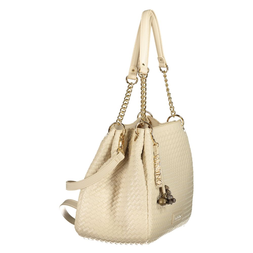 Beige Polyurethane Women's Bag