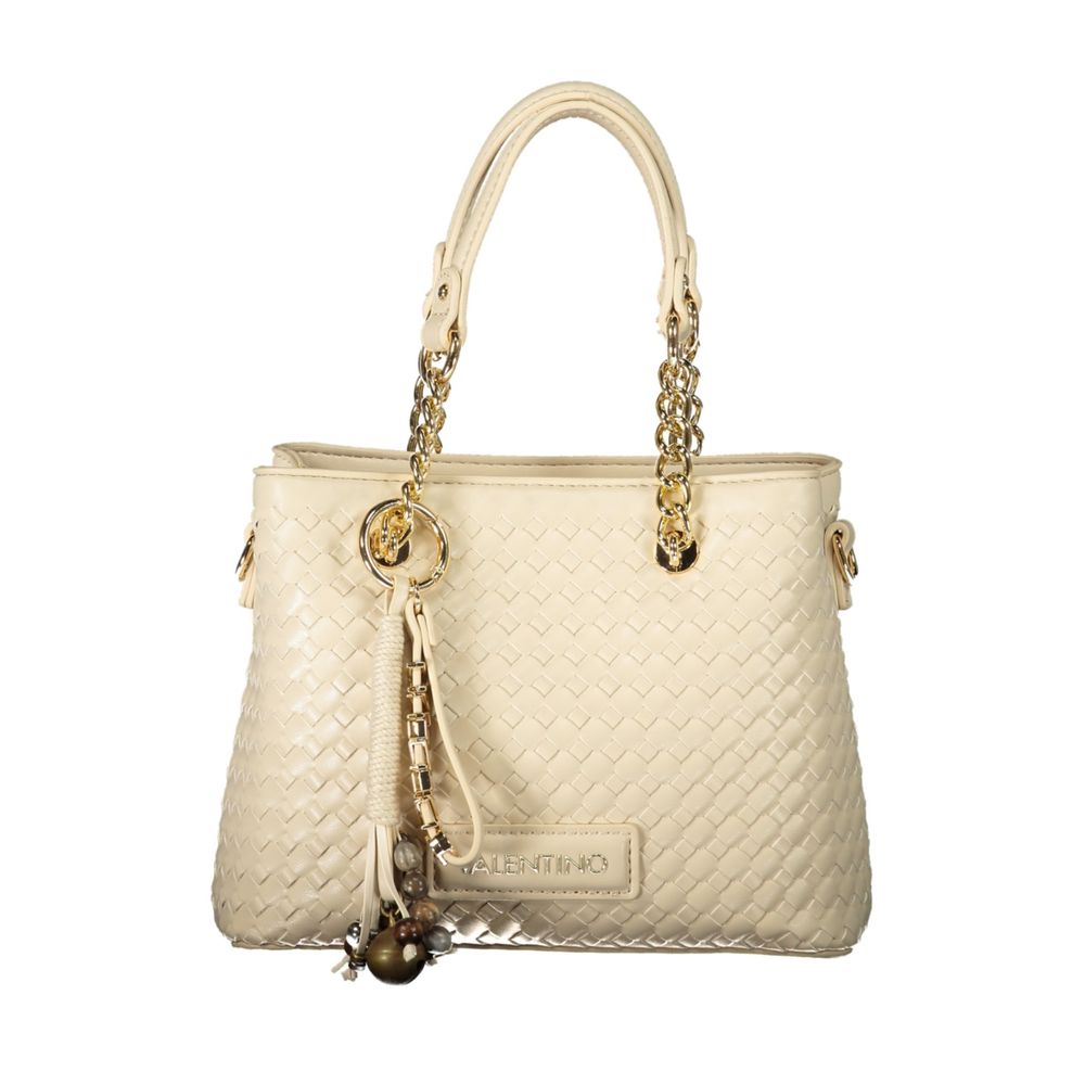 Beige Polyurethane Women's Bag