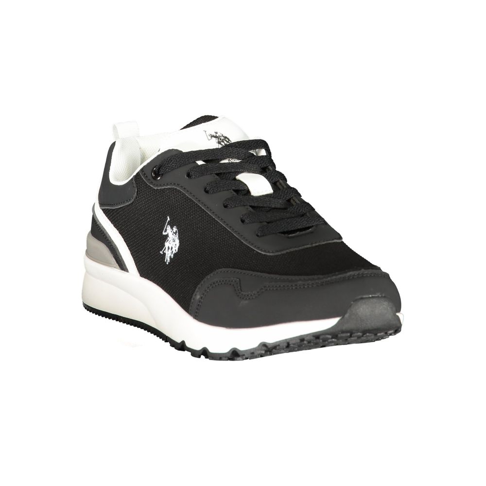 Black Polyester Men's Sneaker