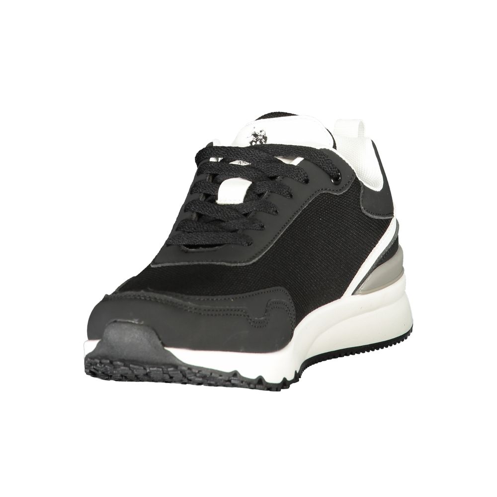 Black Polyester Men's Sneaker