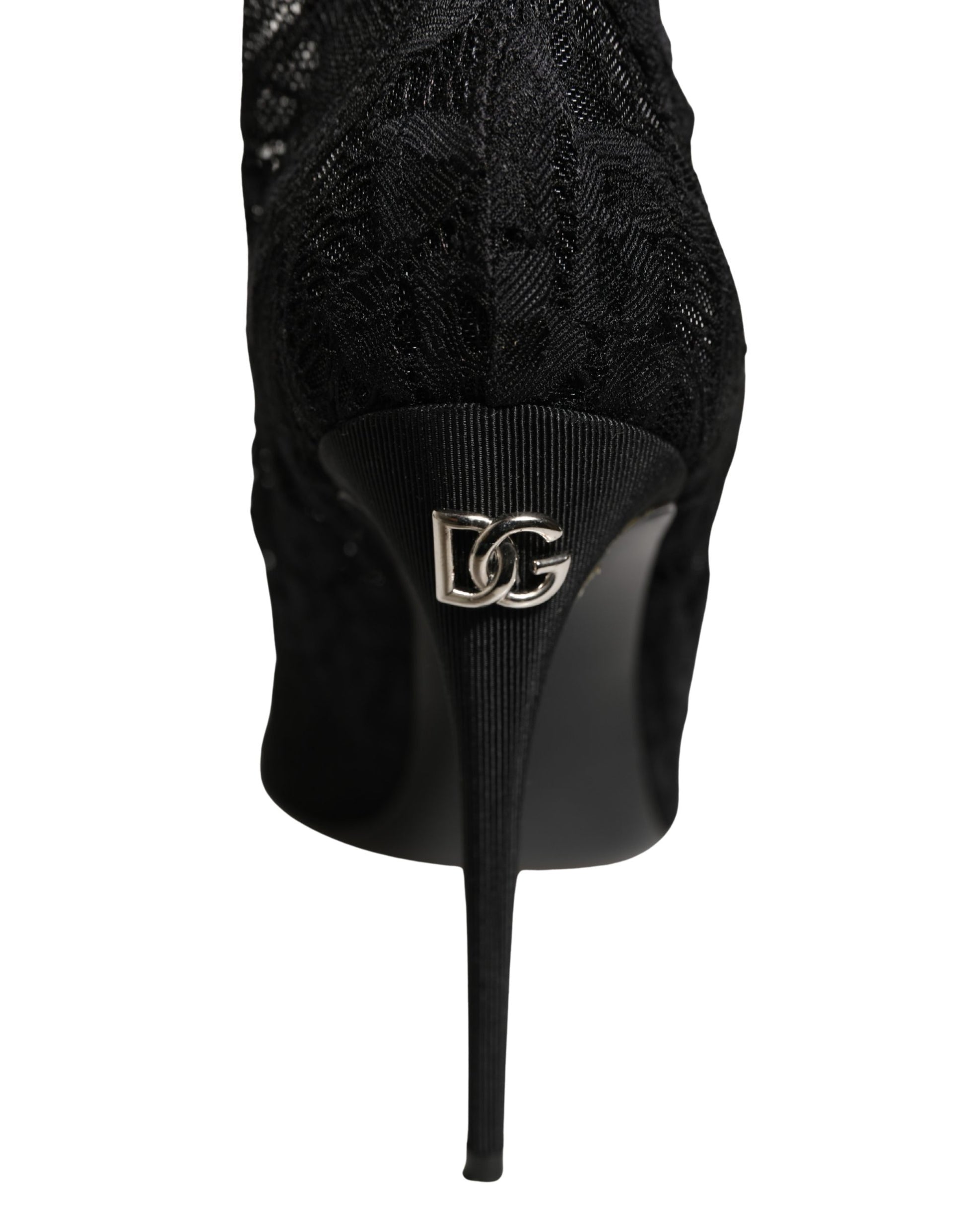 Black Taormina Lace Socks Boots Pumps Shoes