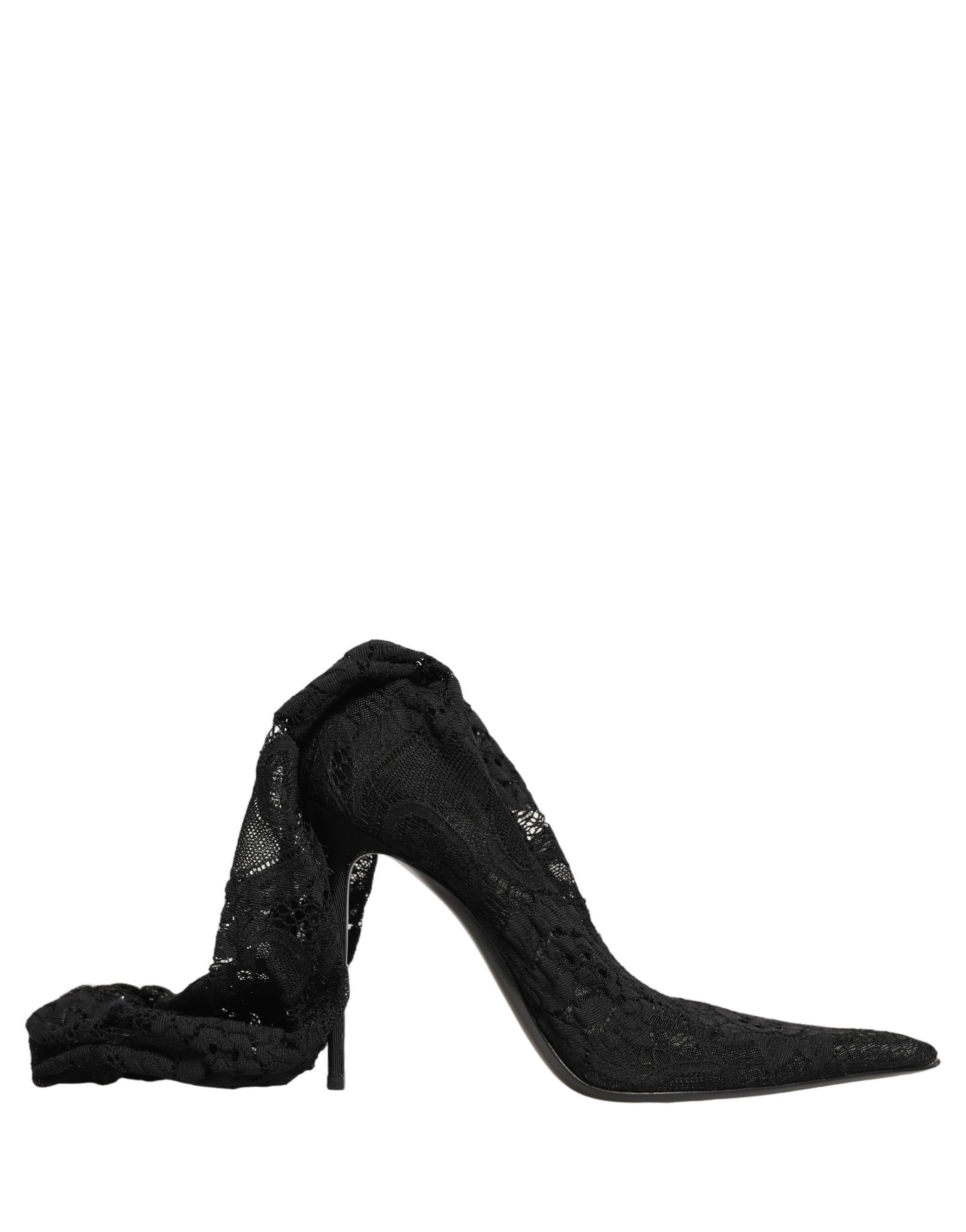 Black Taormina Lace Socks Boots Pumps Shoes