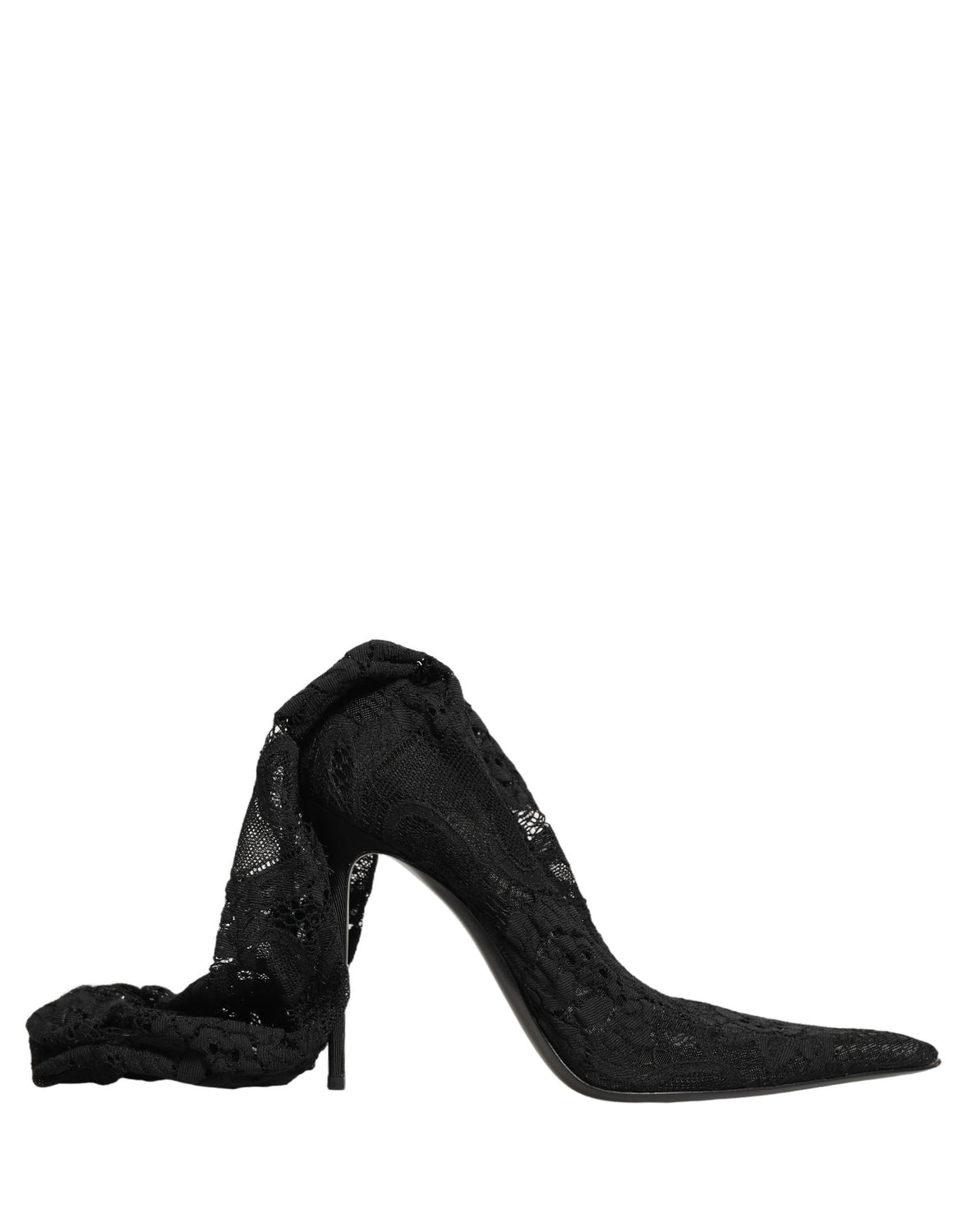 Black Taormina Lace Socks Boots Pumps Shoes