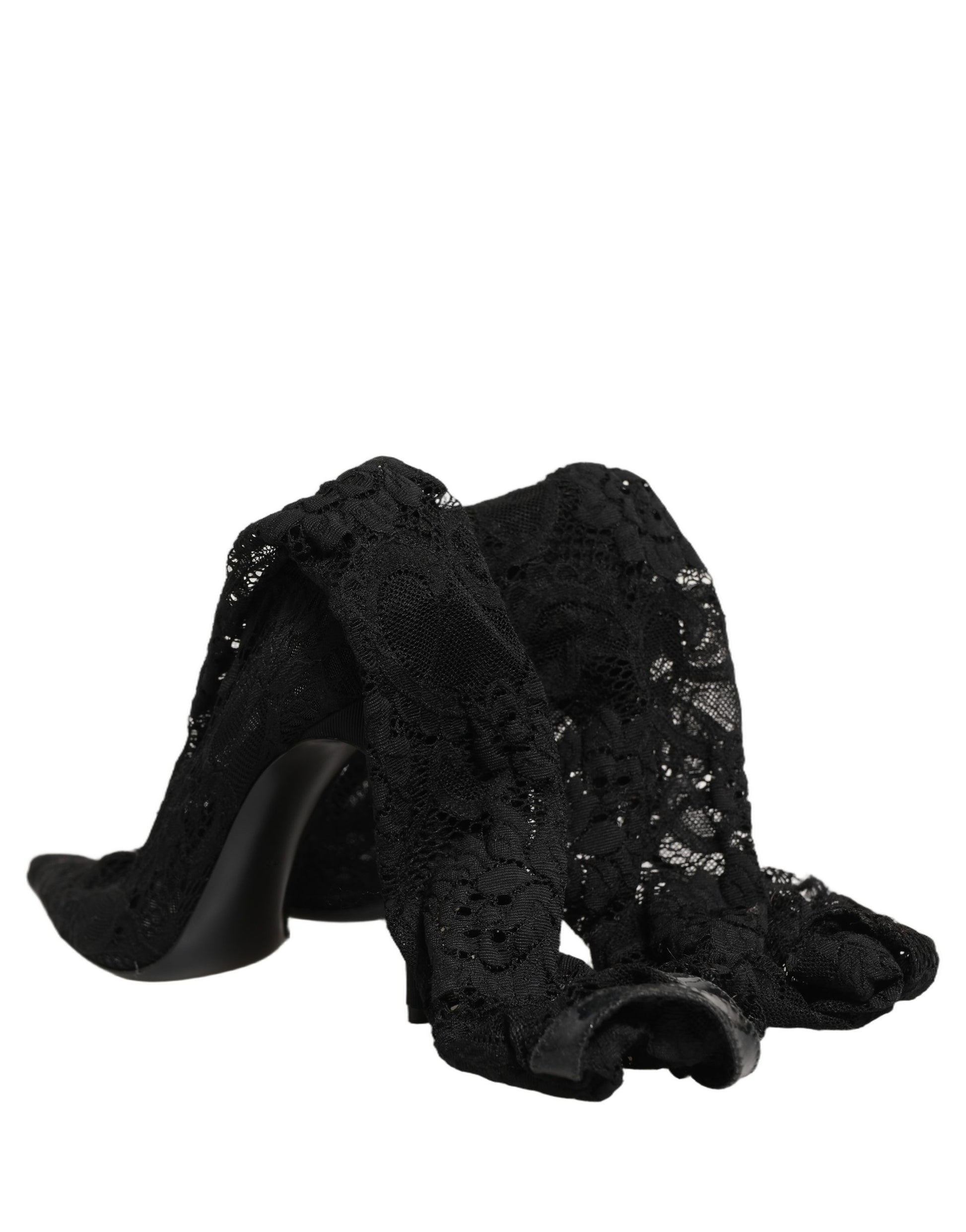 Black Taormina Lace Socks Boots Pumps Shoes