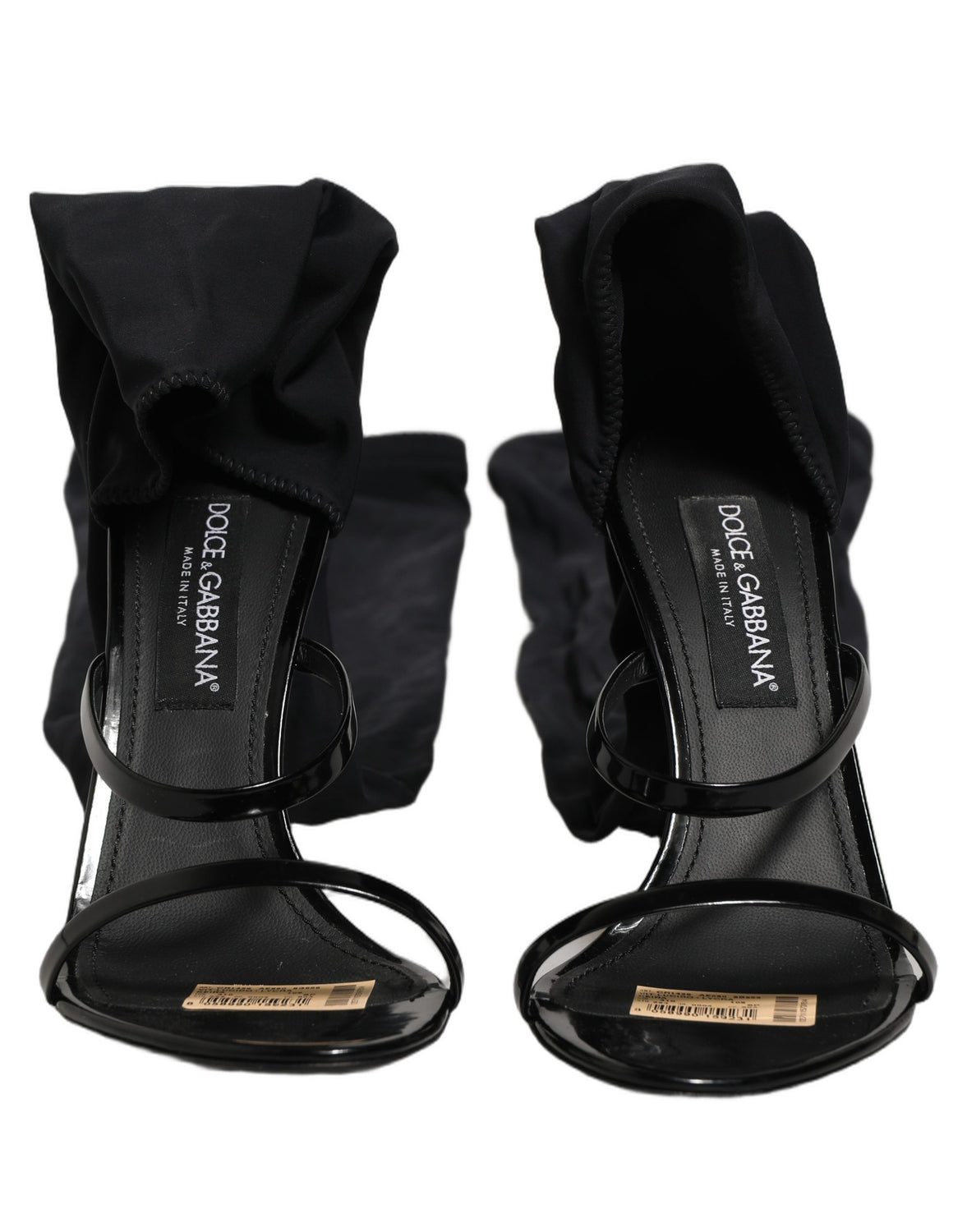 Stiletto Sandals Socks Knee High Boots Black