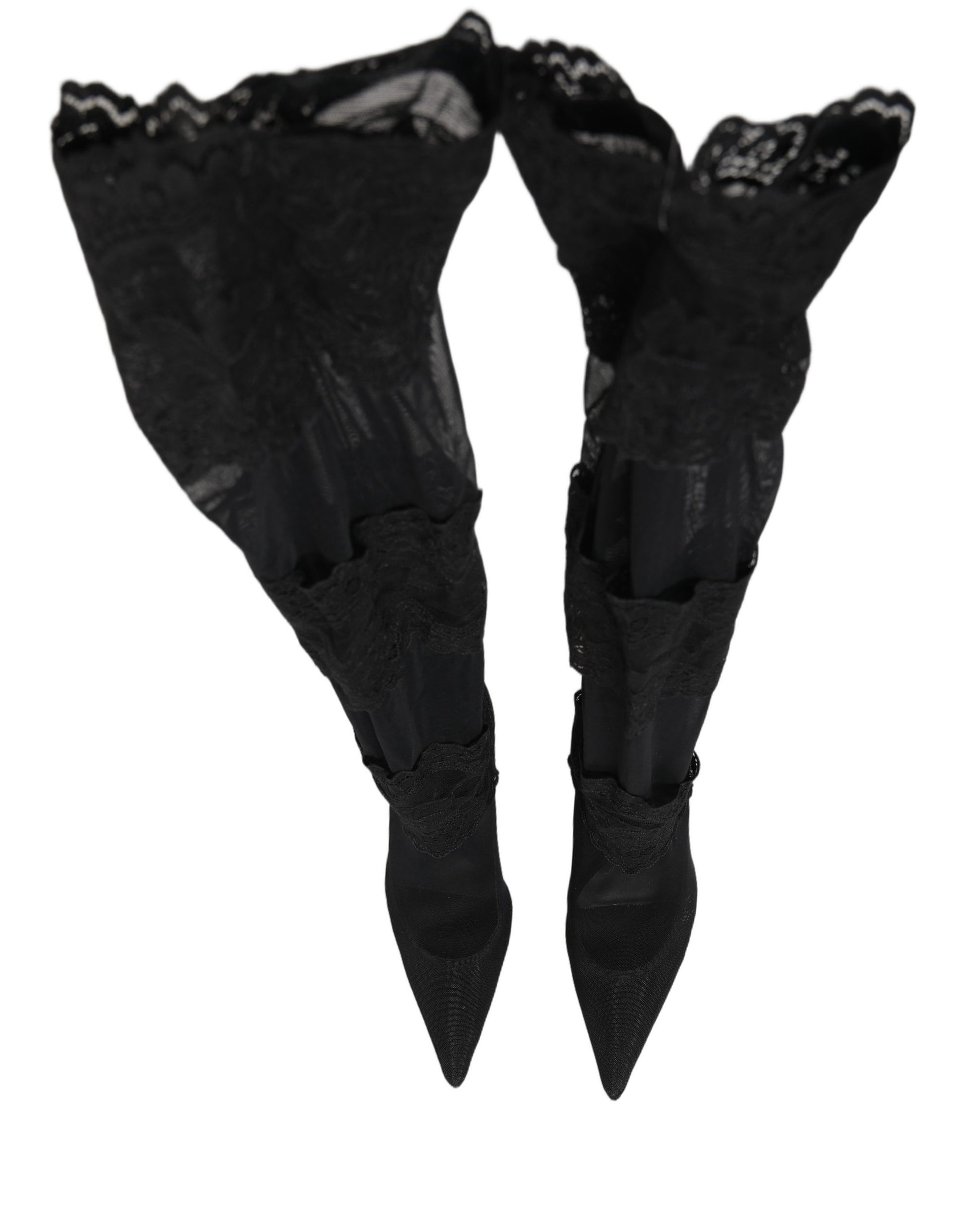 Black Over The Knee Sock Pumps Boots Shoes