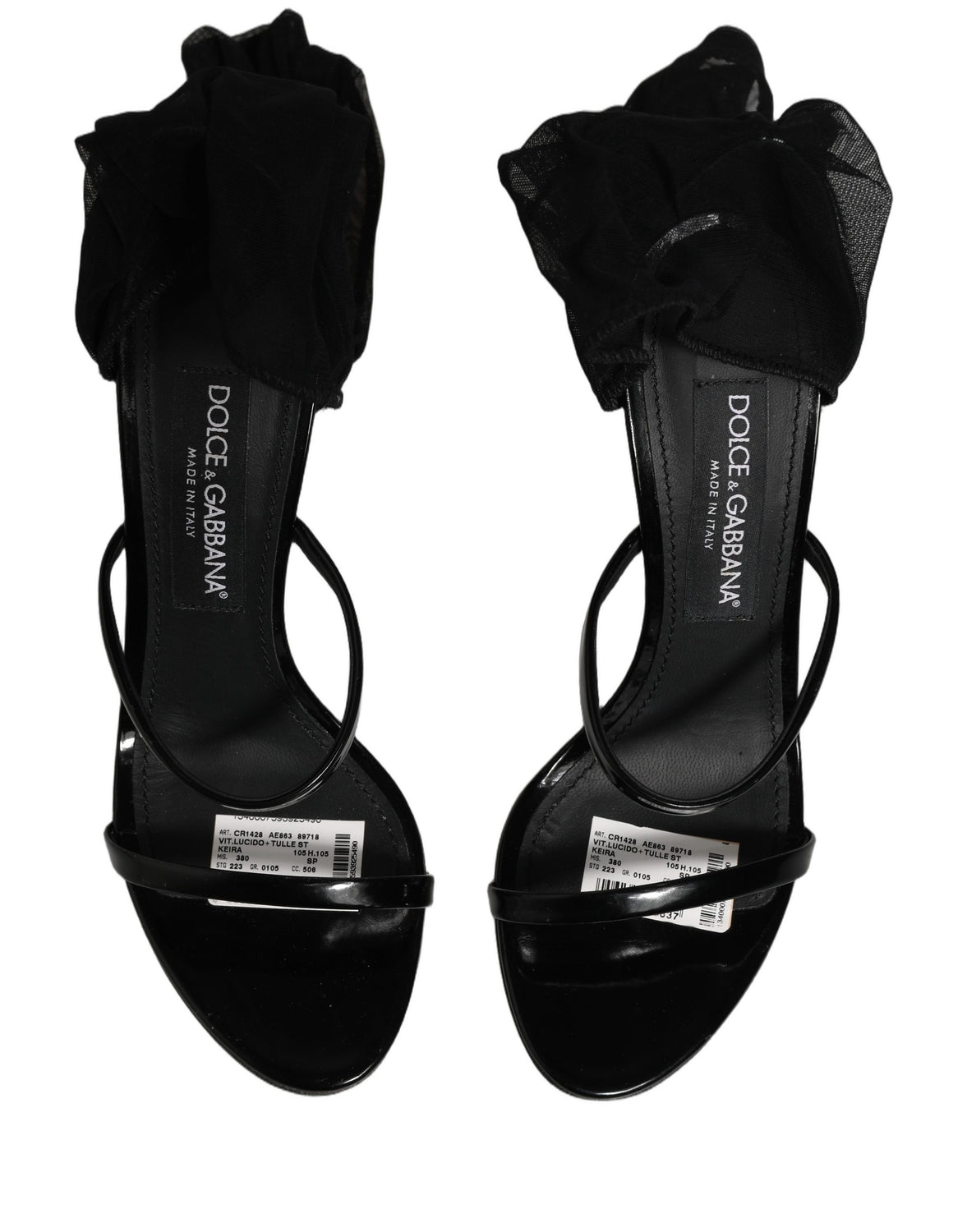 Stiletto Sandals Socks Knee High Boots Black