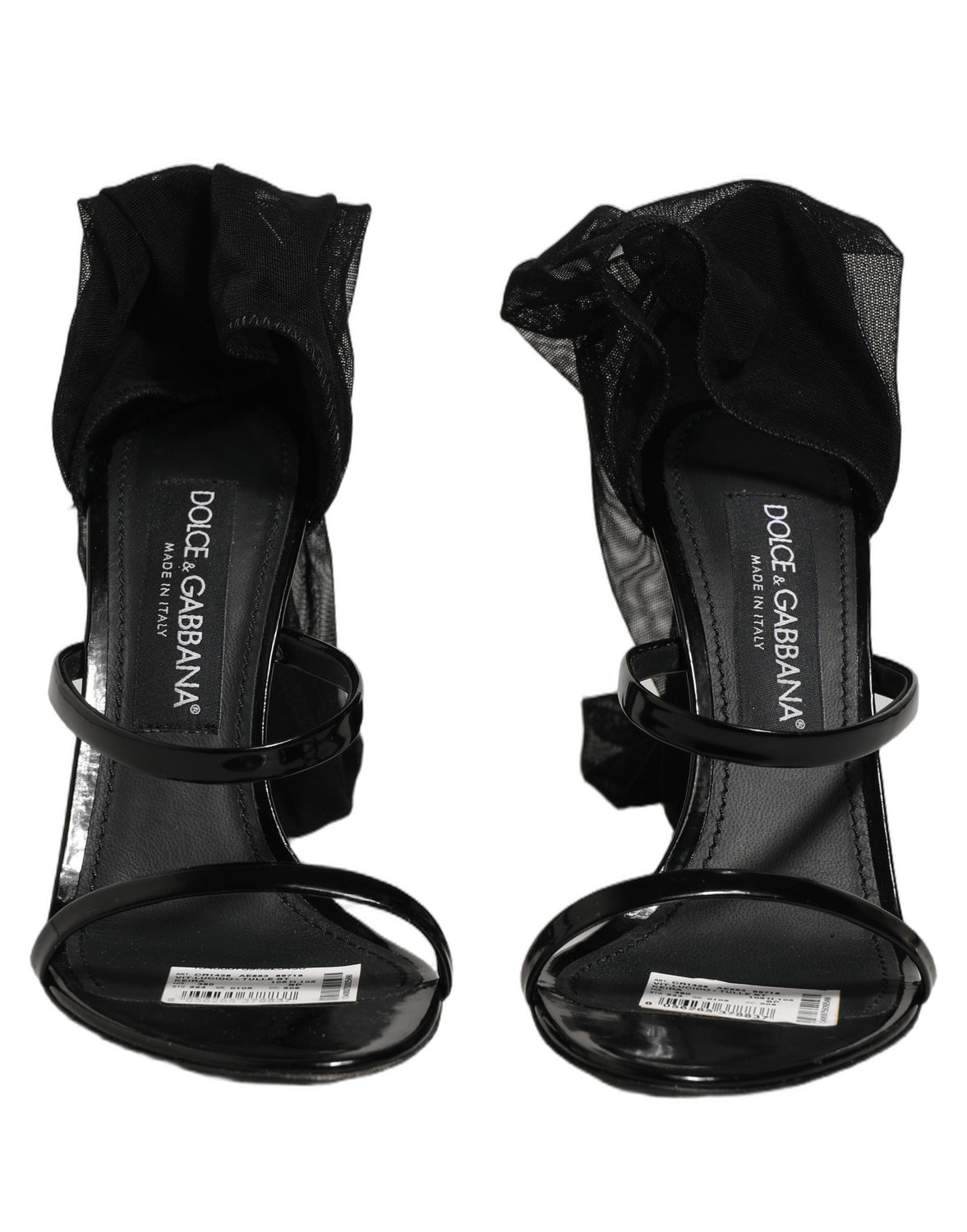 Stiletto Sandals Socks Knee High Boots Black