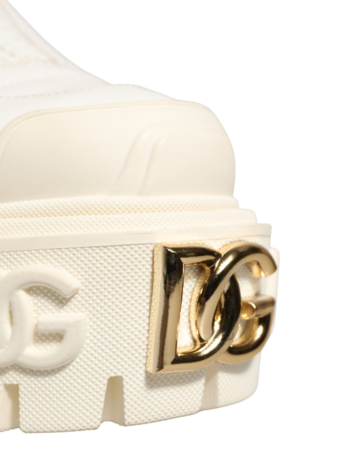 White Leather Rubber Logo Ankle Boots Shoes