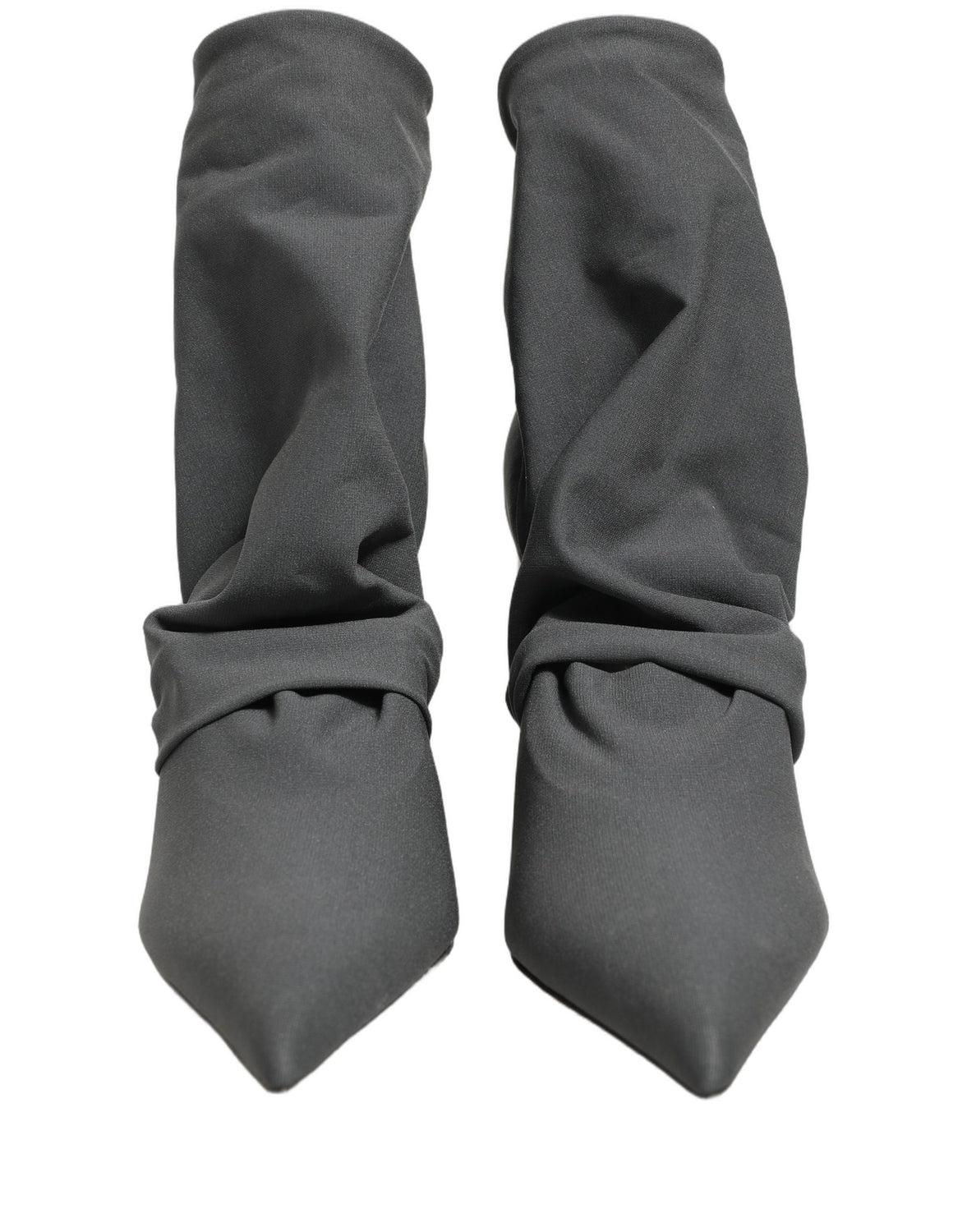 Gray Stretch Socks Heels Ankle Boots Shoes
