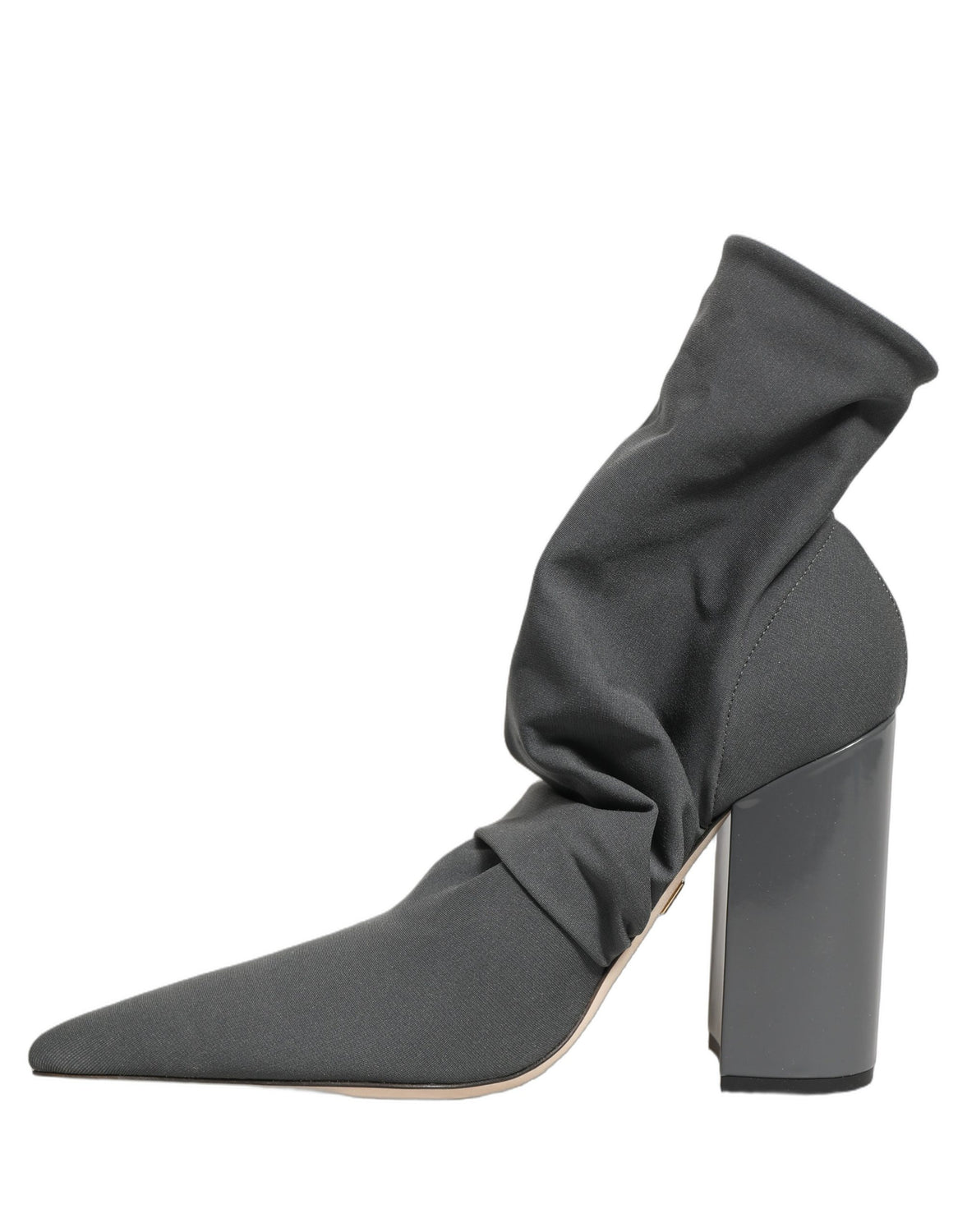Gray Stretch Socks Heels Ankle Boots Shoes