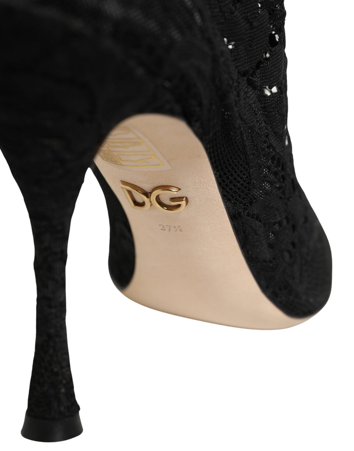 Black Socks Taormina Lace Pumps Boots Shoes