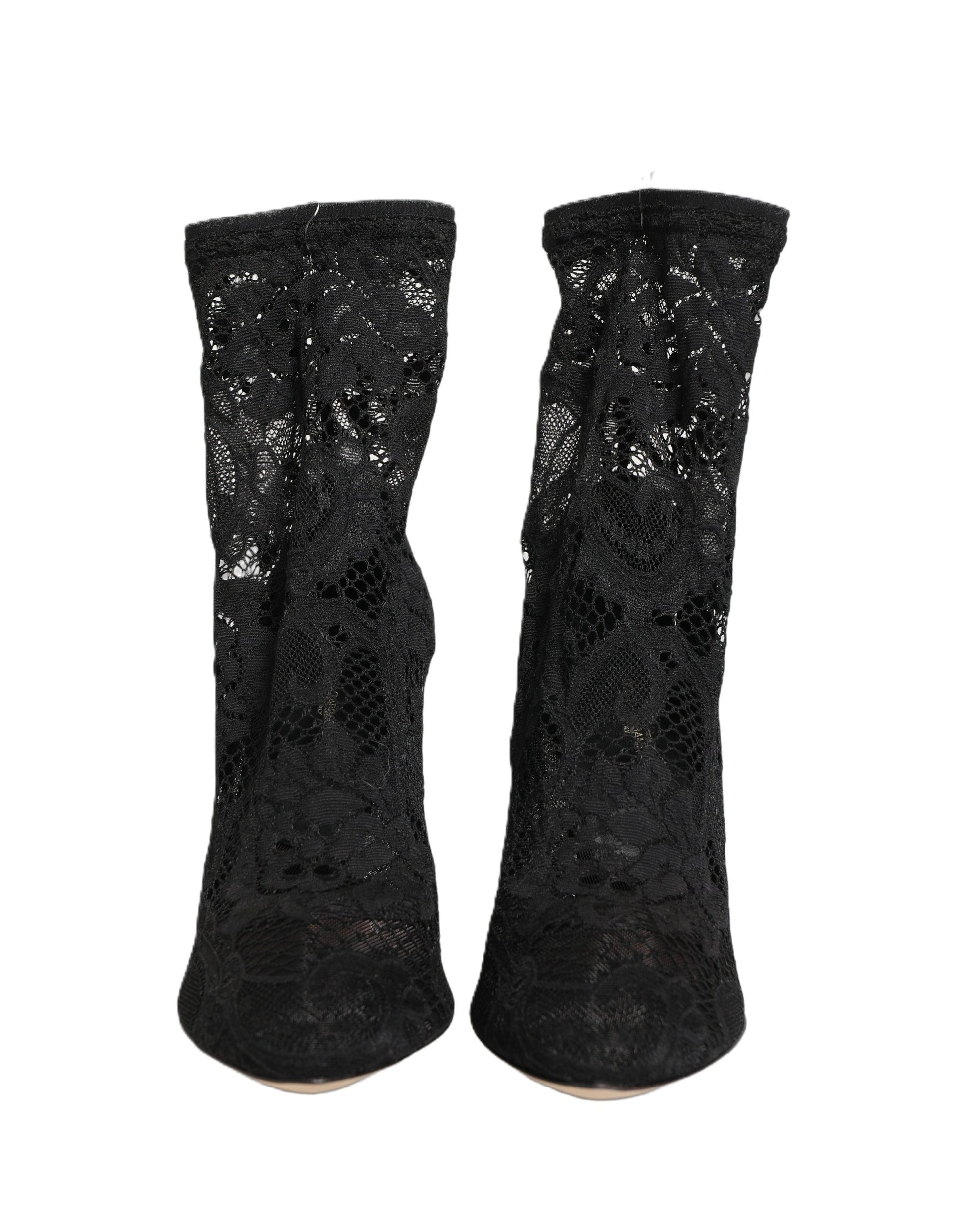 Black Socks Taormina Lace Pumps Boots Shoes
