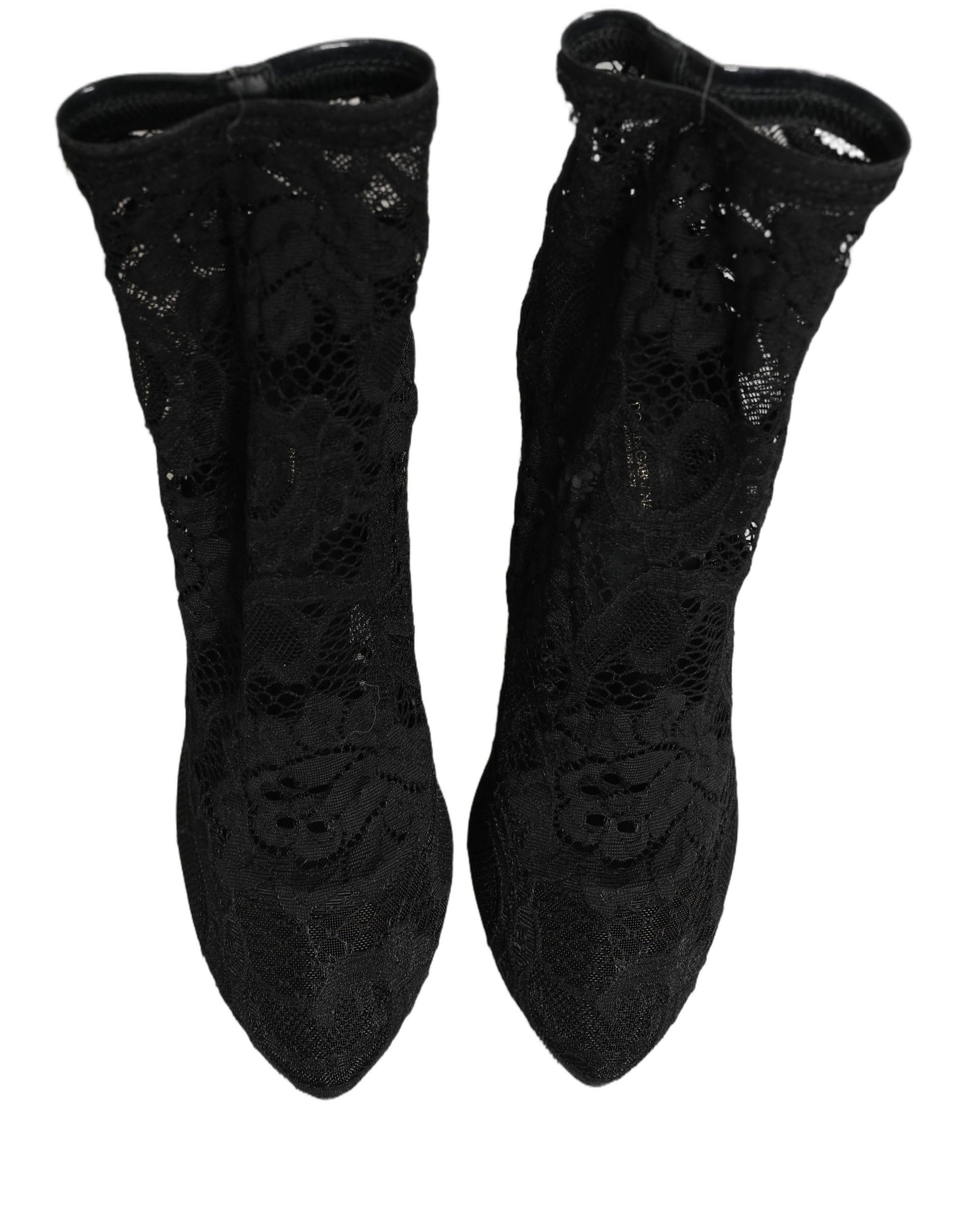 Black Socks Taormina Lace Pumps Boots Shoes