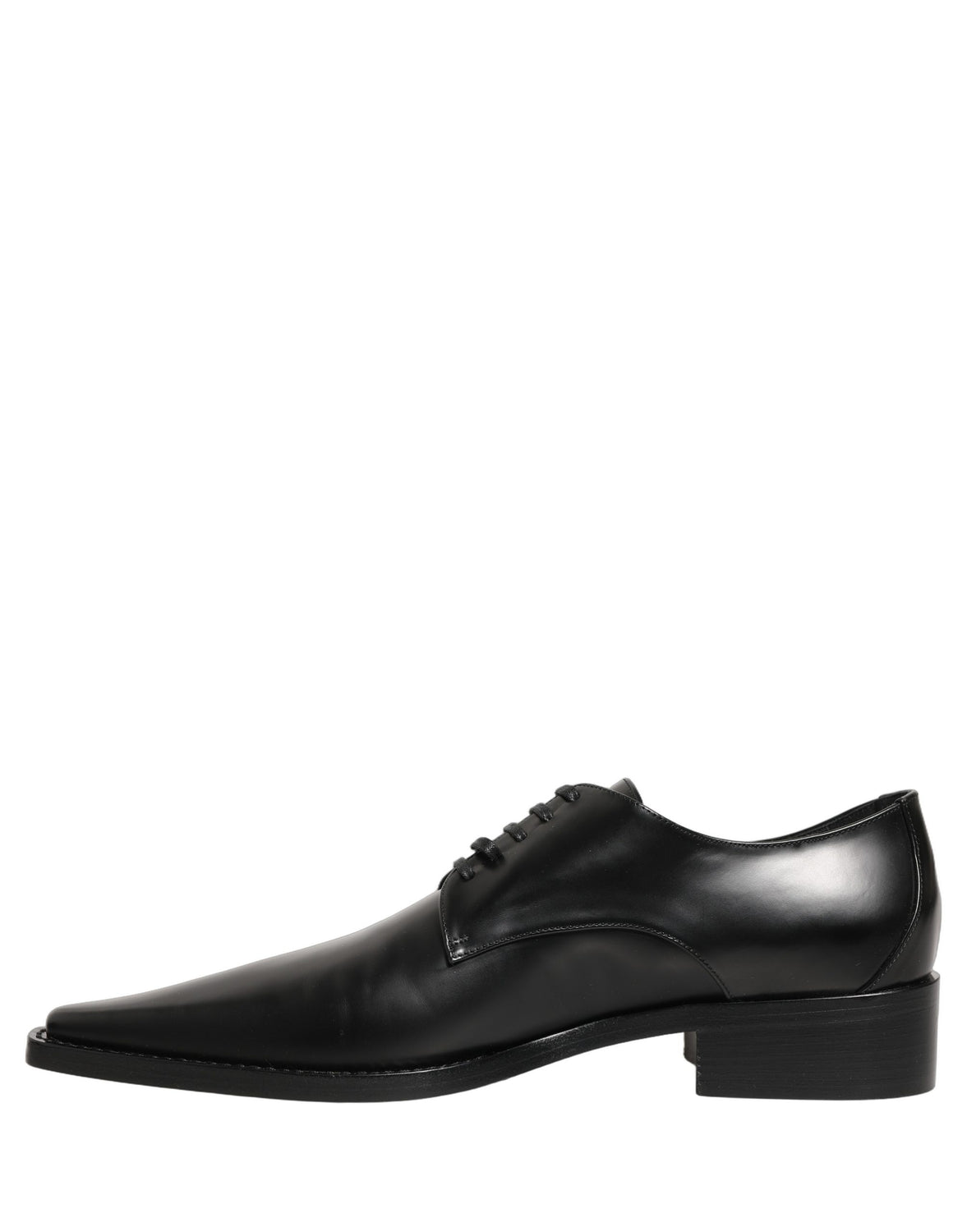 Black Leather Lace Up Derby Dress Shoes