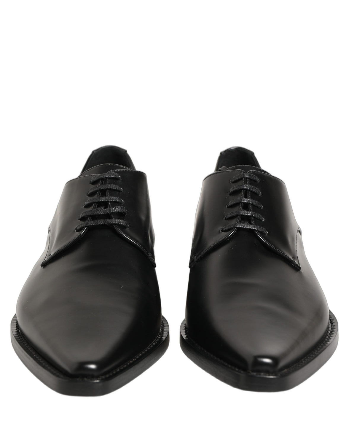 Black Leather Lace Up Derby Dress Shoes