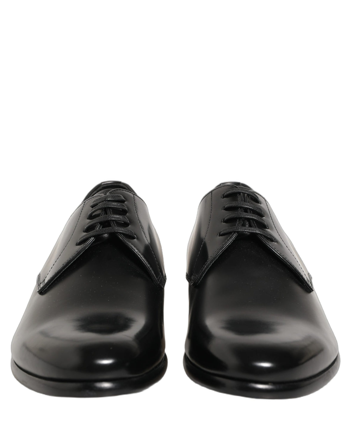 Black Leather Lace Up Derby Dress Shoes