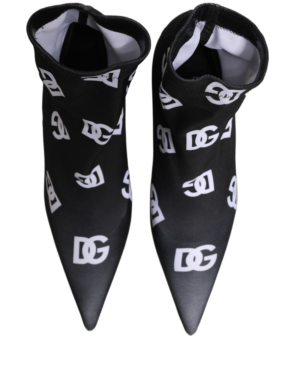 Black Logo Stretch Heels Ankle Boots Shoes