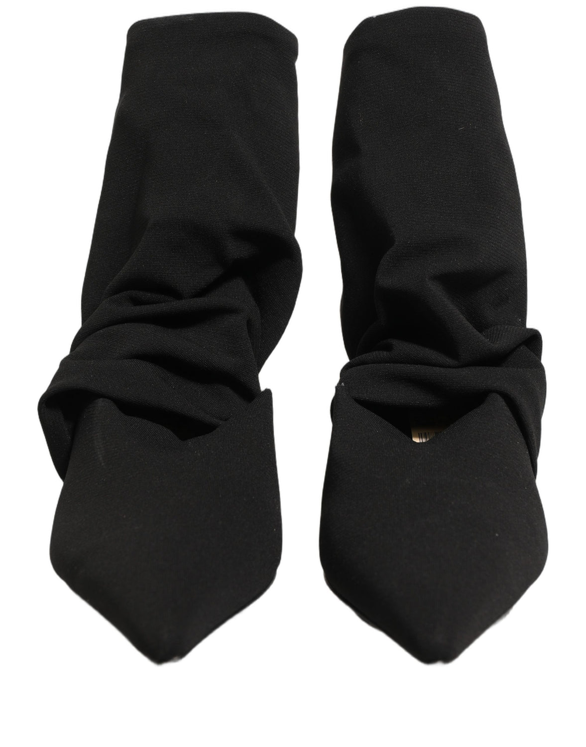 Black Stretch Socks Heels Ankle Boots Shoes
