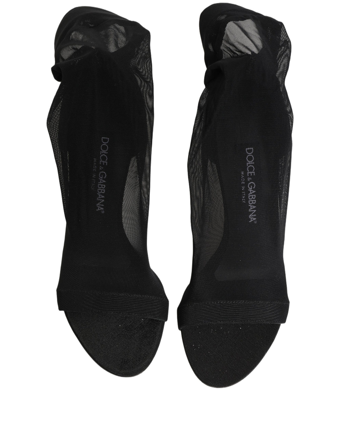 Black Nylon Mesh Sock Style Boots Shoes