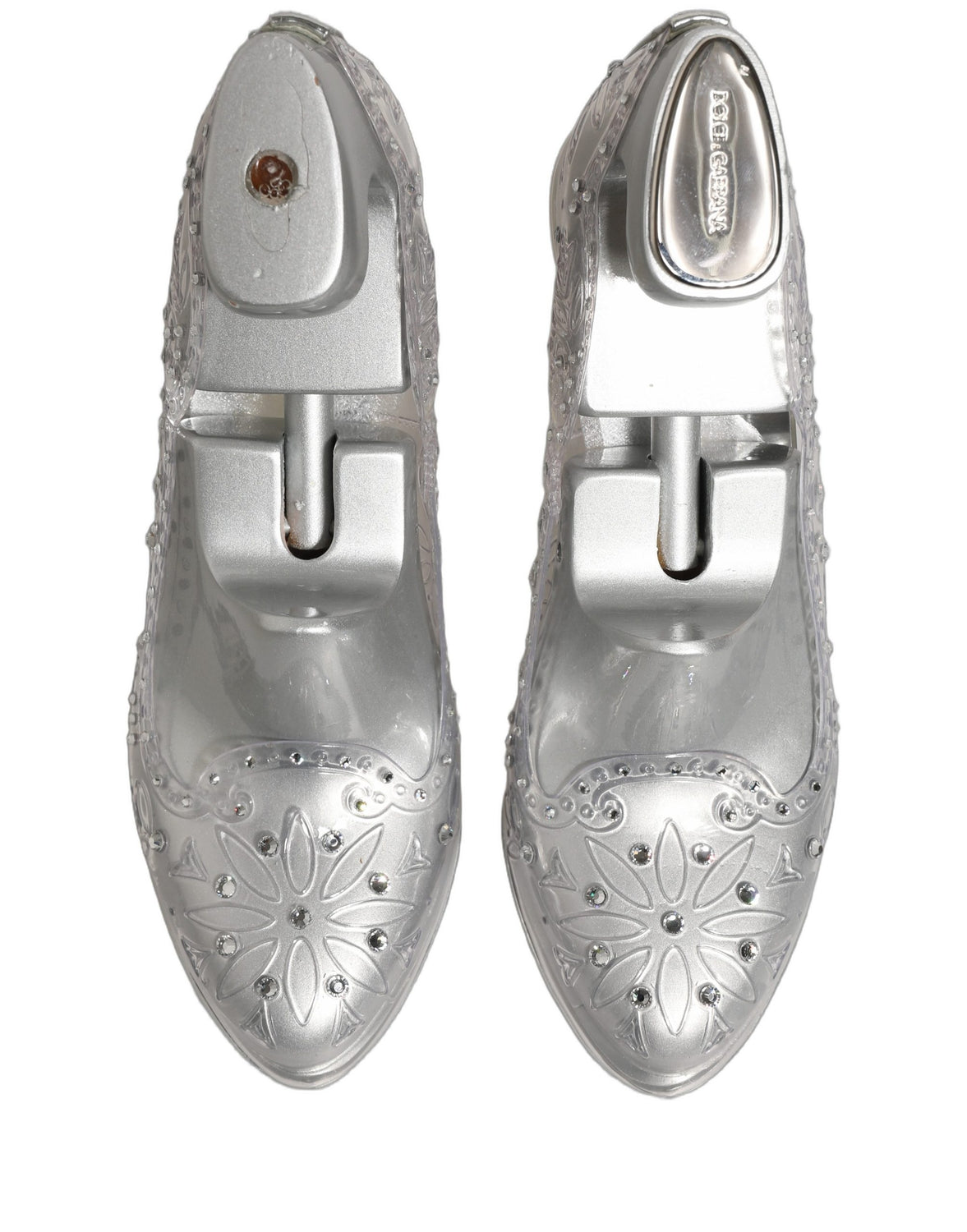 Clear CINDERELLA Floral Crystal Heels Shoes