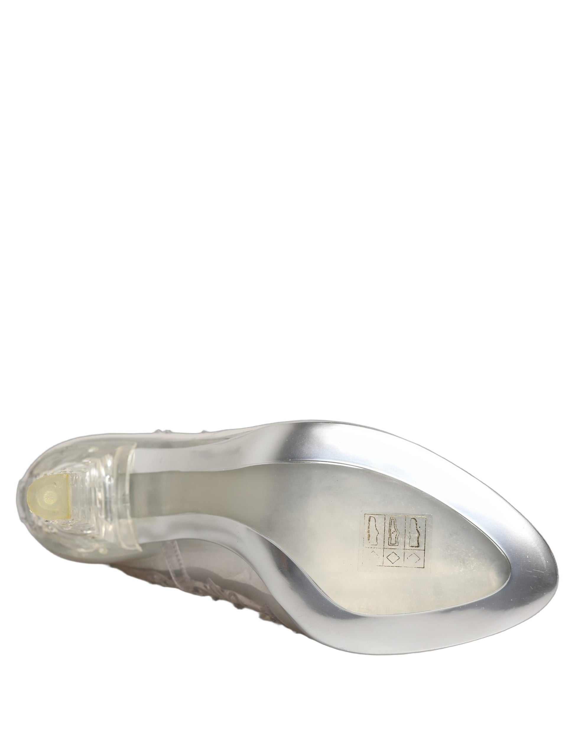 Clear CINDERELLA Floral Crystal Heels Shoes