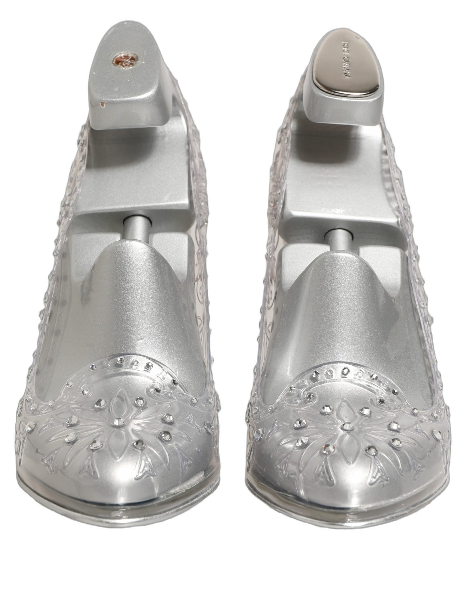 Clear CINDERELLA Floral Crystal Heels Shoes