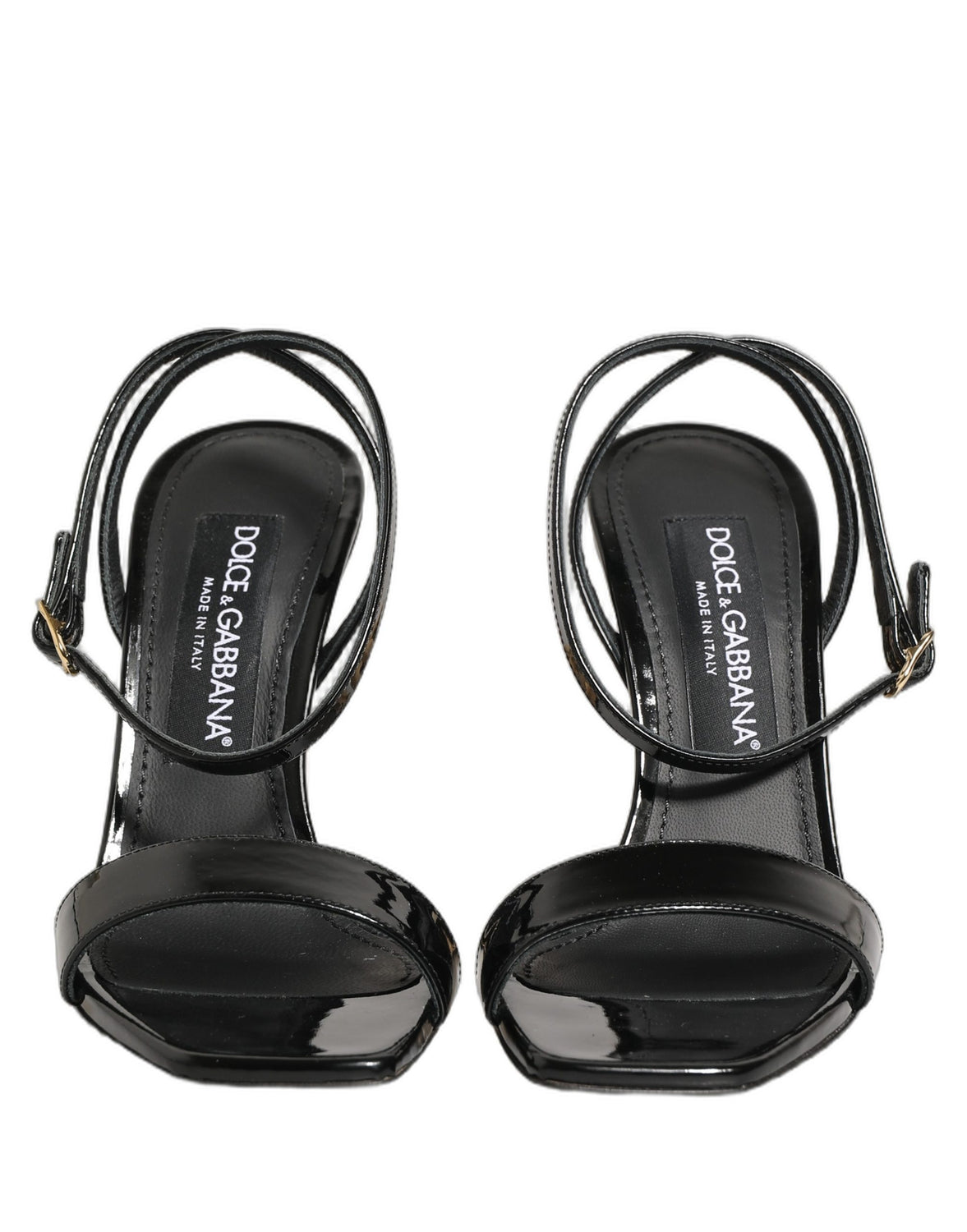 Black Leather Ankle Strap Heels Sandals Shoes