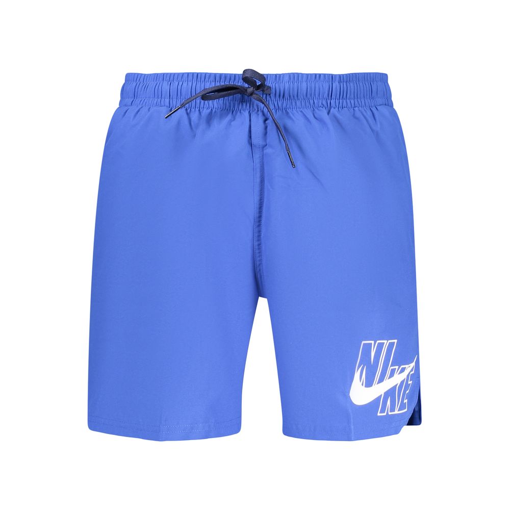 Blue Polyester Men's Swimwear