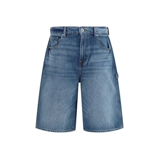 Blue Cotton Bermuda Shorts