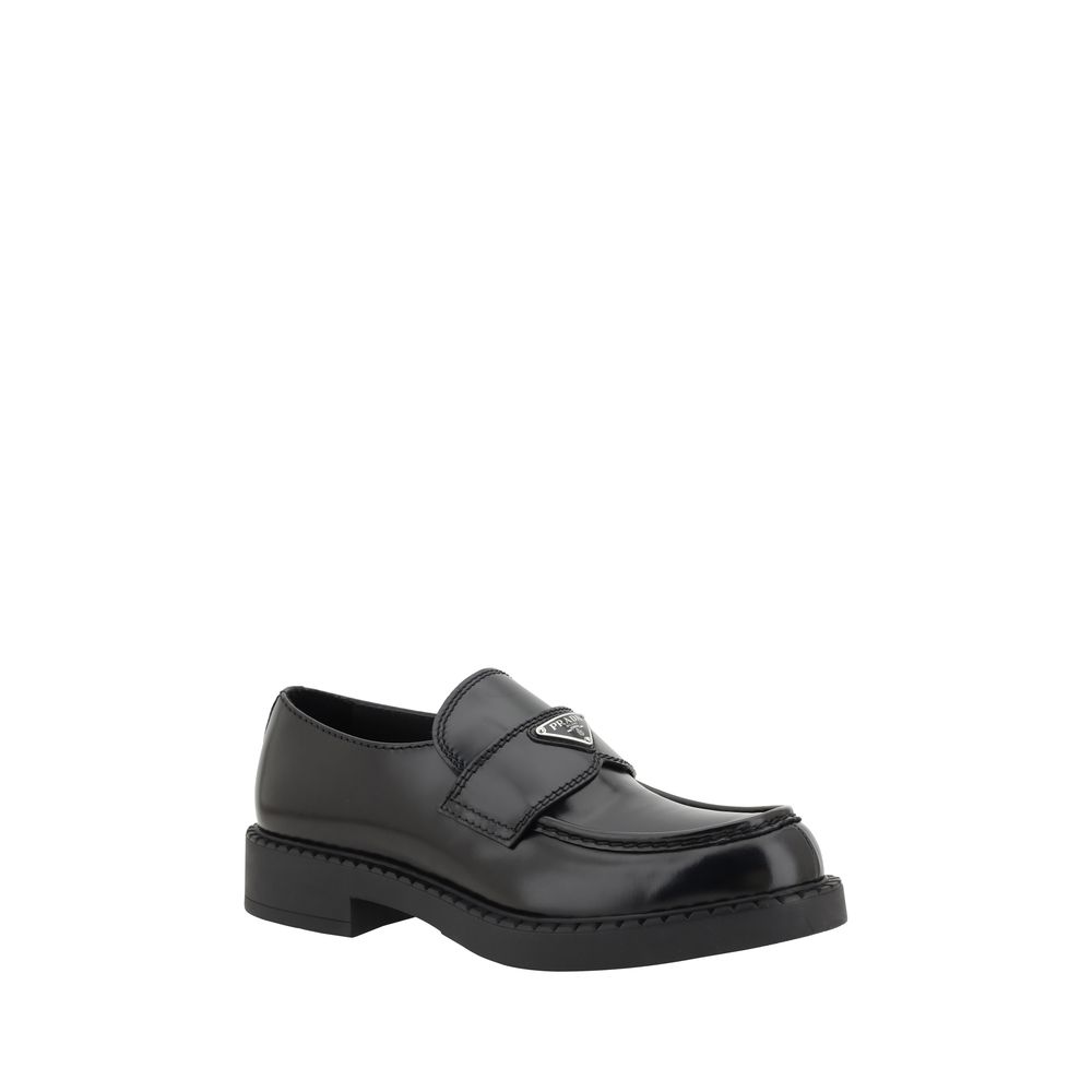 Black Calf Leather Bos Taurus Platform Loafers