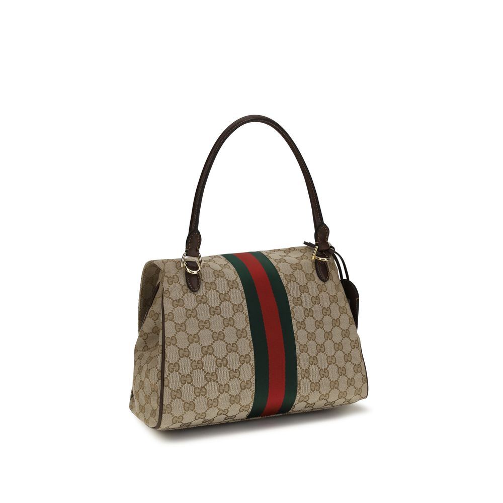 Beige Fabric Handbag