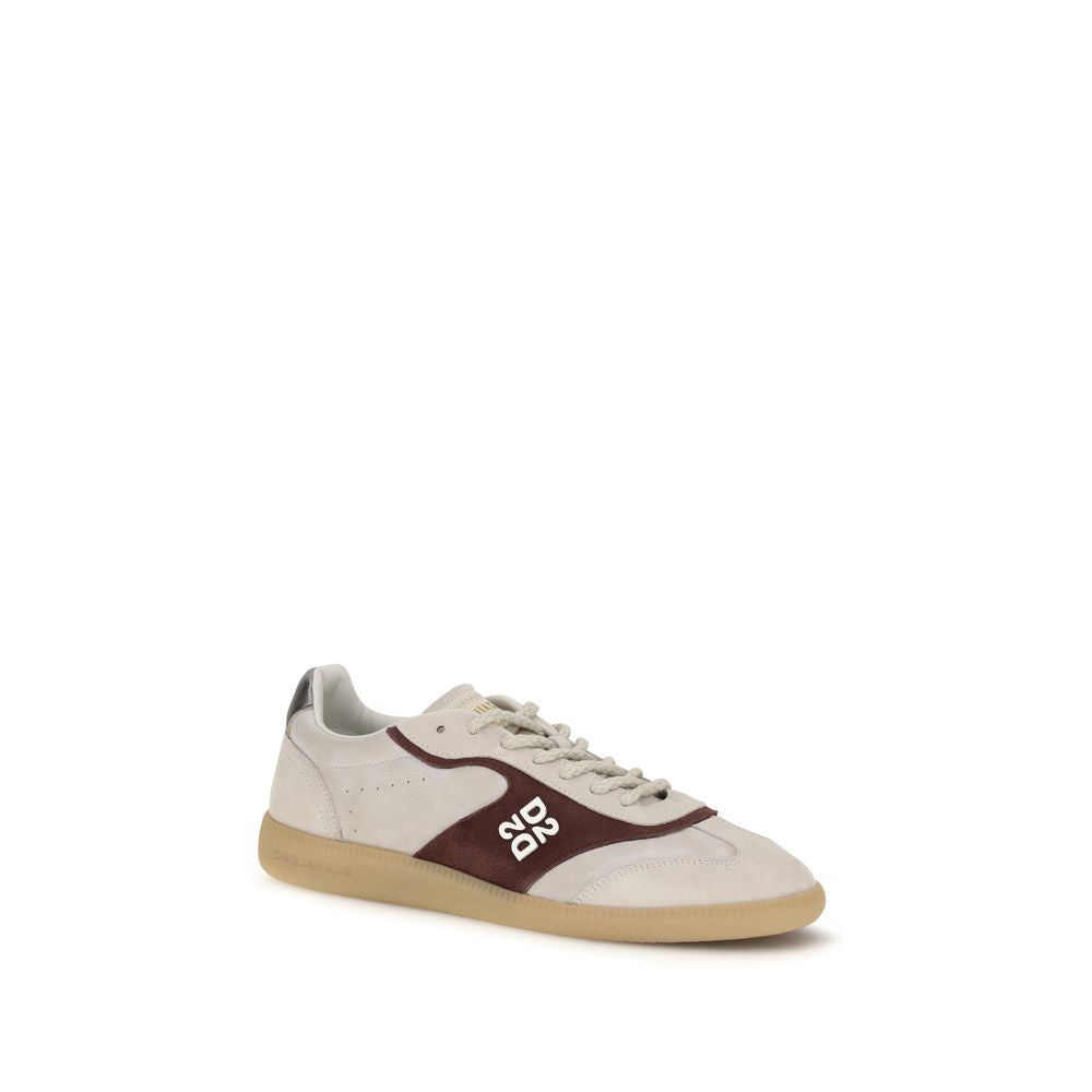 Beige Calf Leather Bos Taurus Low Top Sneakers