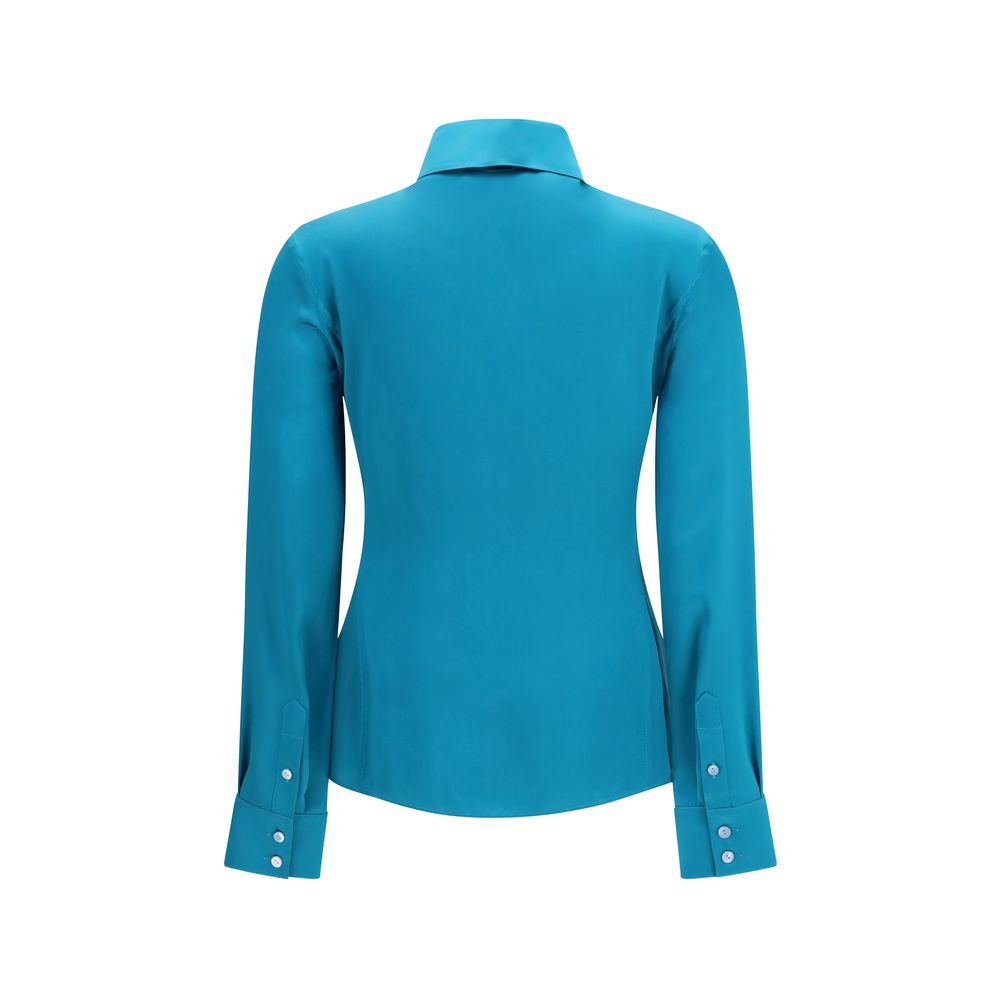 Blue Silk Dress Shirt