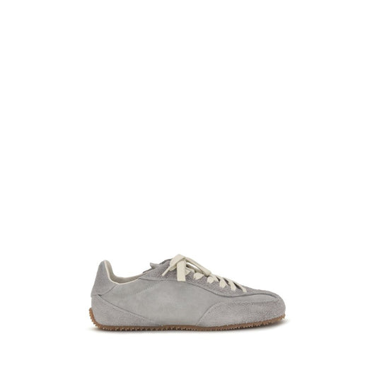 Gray Calf Leather Bos Taurus Low Top Sneakers