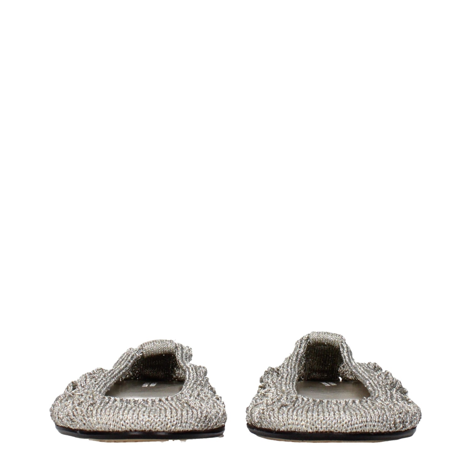 Gray Fabric Ballet Flats