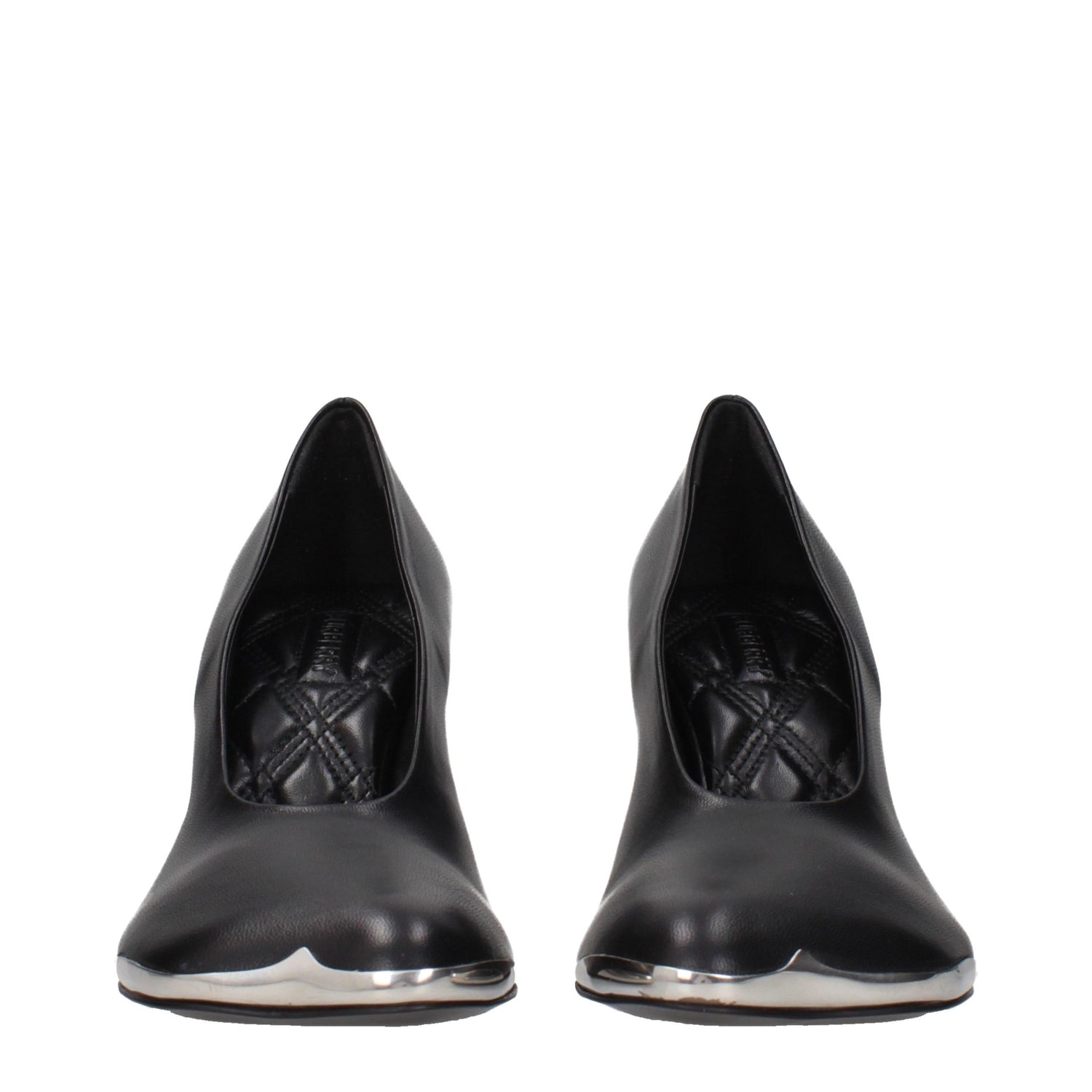 Black Leather High Heel Pumps