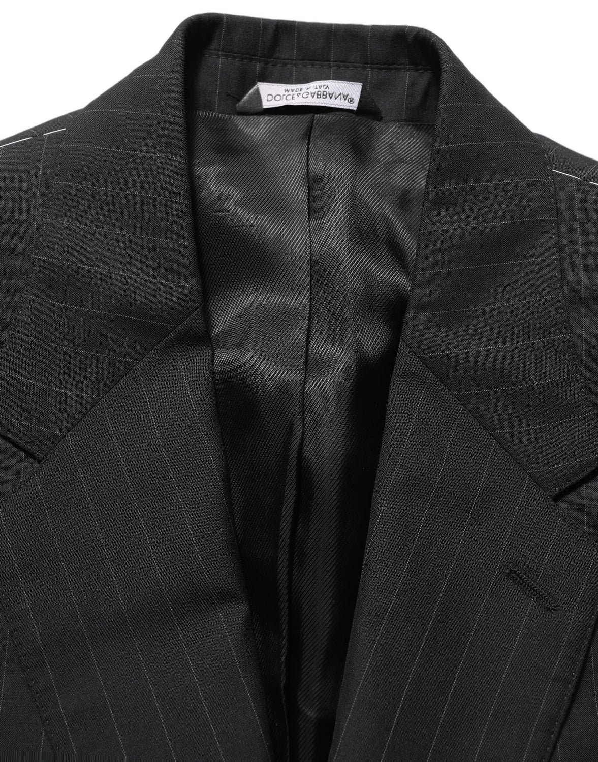 Black Stripes Wool Single Breasted Blazer