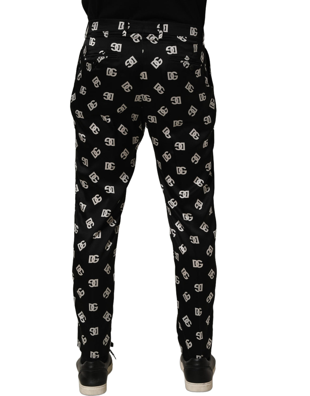 Black Silk Skinny Leg Dress Men Trouser Pants