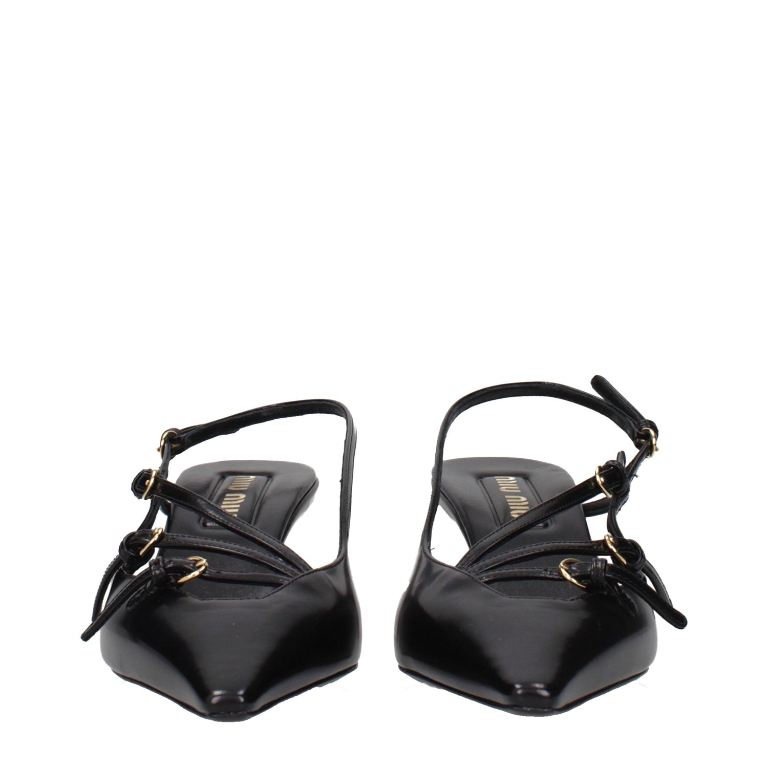Black Leather High Heel Pumps