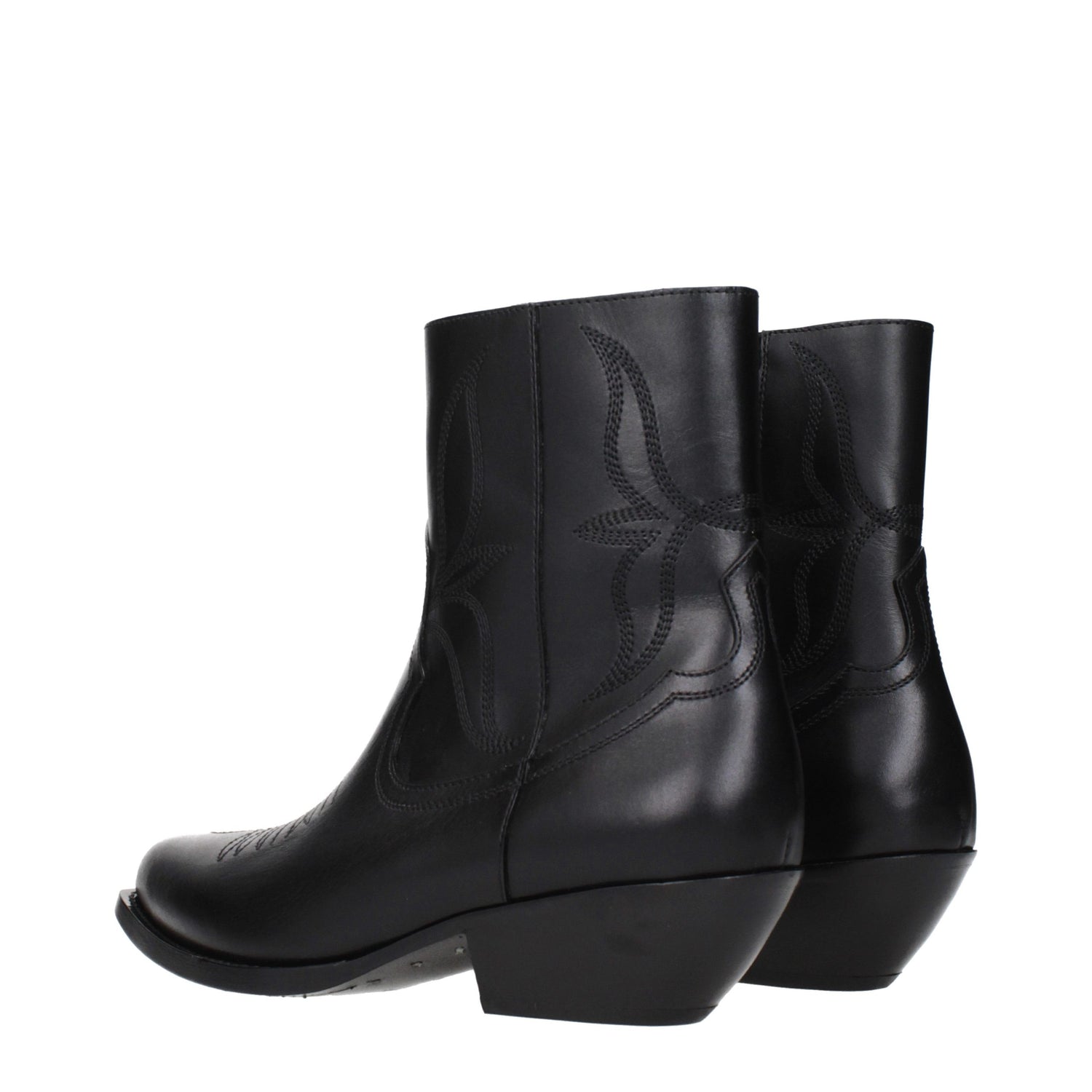Black Leather Ankle Boots